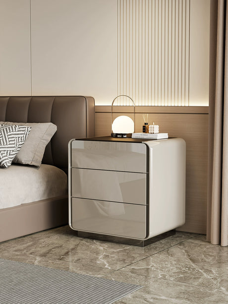APARTMENT NO.7 Thaddeus Sleek Minimalist Three-Drawer Bedside Table from APARTMENT NO.7