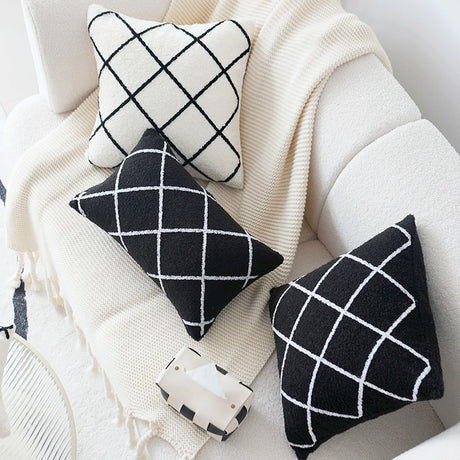 YOULI Sebastian Minimalist Black & White Pillow Cover from YOULI
