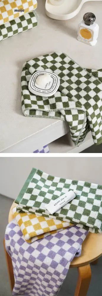 Checkerboard Cotton Towel from momo's talk