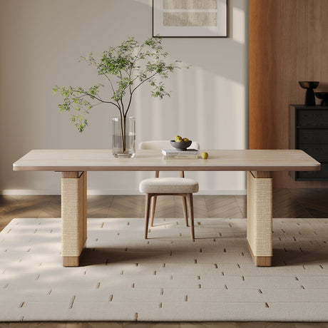 QUANMU Bromley Luxe Solid Wood Rectangular Dining Table from QUANMU
