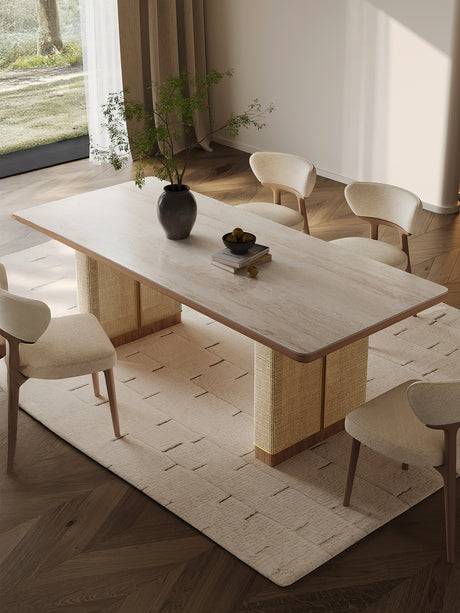 QUANMU Bromley Luxe Solid Wood Rectangular Dining Table from QUANMU