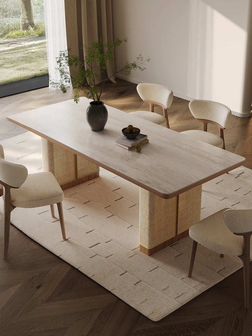 QUANMU Bromley Luxe Solid Wood Rectangular Dining Table from QUANMU