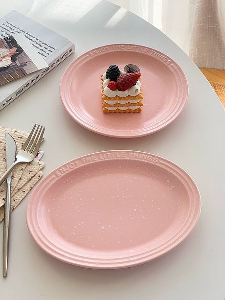 YASUKI Amara Elegant Pink Inkjet Ceramic Plate from YASUKI