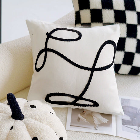 YOULI Benjamin Elegant Minimalist Black and White Sofa Pillow from YOULI