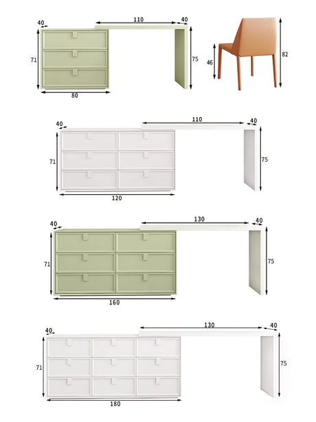 KOCU HOME Alaric Elegant Retractable Study Desk from KOCU HOME