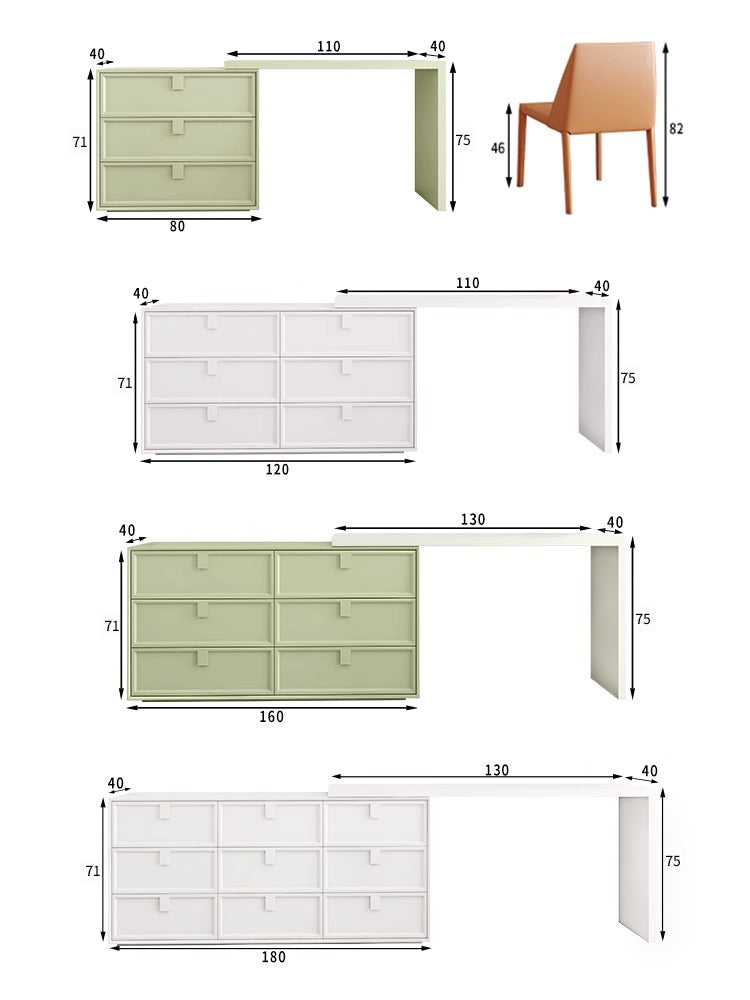KOCU HOME Alaric Elegant Retractable Study Desk from KOCU HOME