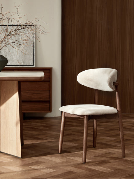 QUANMU Isadora Luxurious Walnut Finish Dining Chair from QUANMU