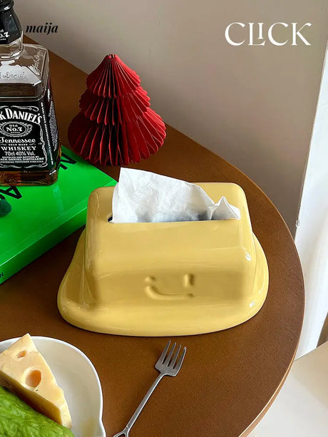 Melted Cheese Ceramic Tissue Box from maija