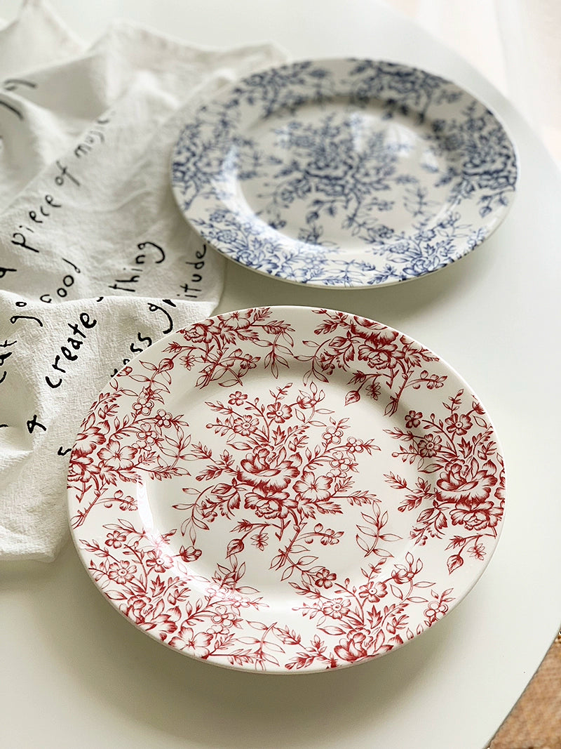 YASUKI Esmeralda Vintage Floral Ceramic Dinner Plate from YASUKI