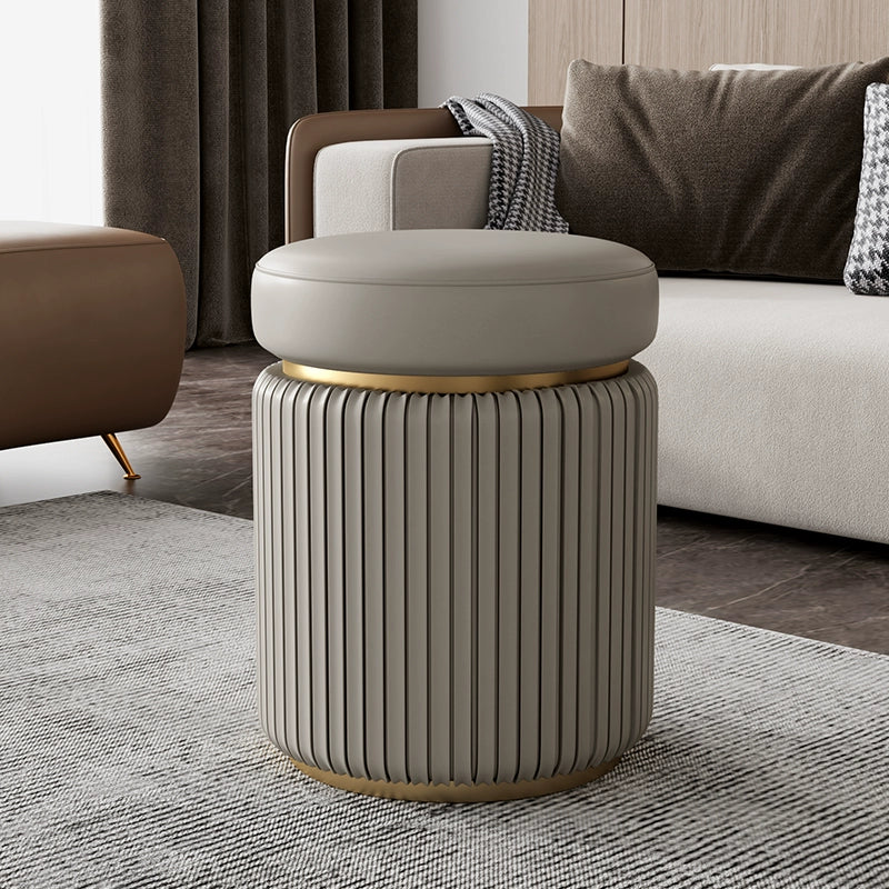 APARTMENT NO.7 Evelyn Chic Leather Round Stool from APARTMENT NO.7