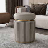 APARTMENT NO.7 Evelyn Chic Leather Round Stool from APARTMENT NO.7