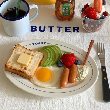 Blue Letter Ceramic Dinnerware Set from take me home