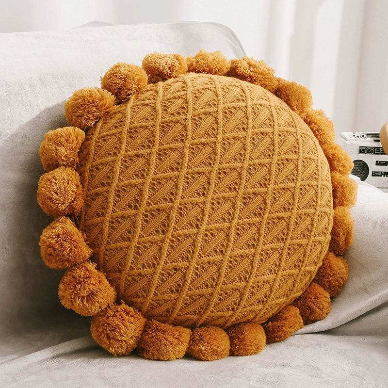 YOULI Finnian Handmade Knitted Round Pillow from YOULI