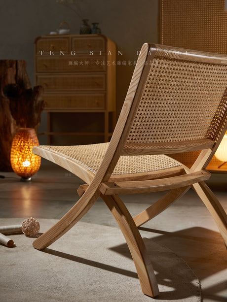 RATTAN CRAFTSMAN Folding Rattan Lounge Chair from RATTAN CRAFTSMAN