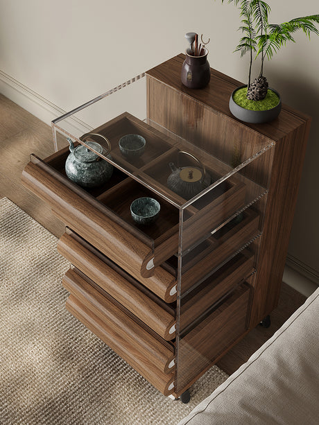 QUANMU Elowen Elegant Mobile Teatable Display Cabinet from QUANMU
