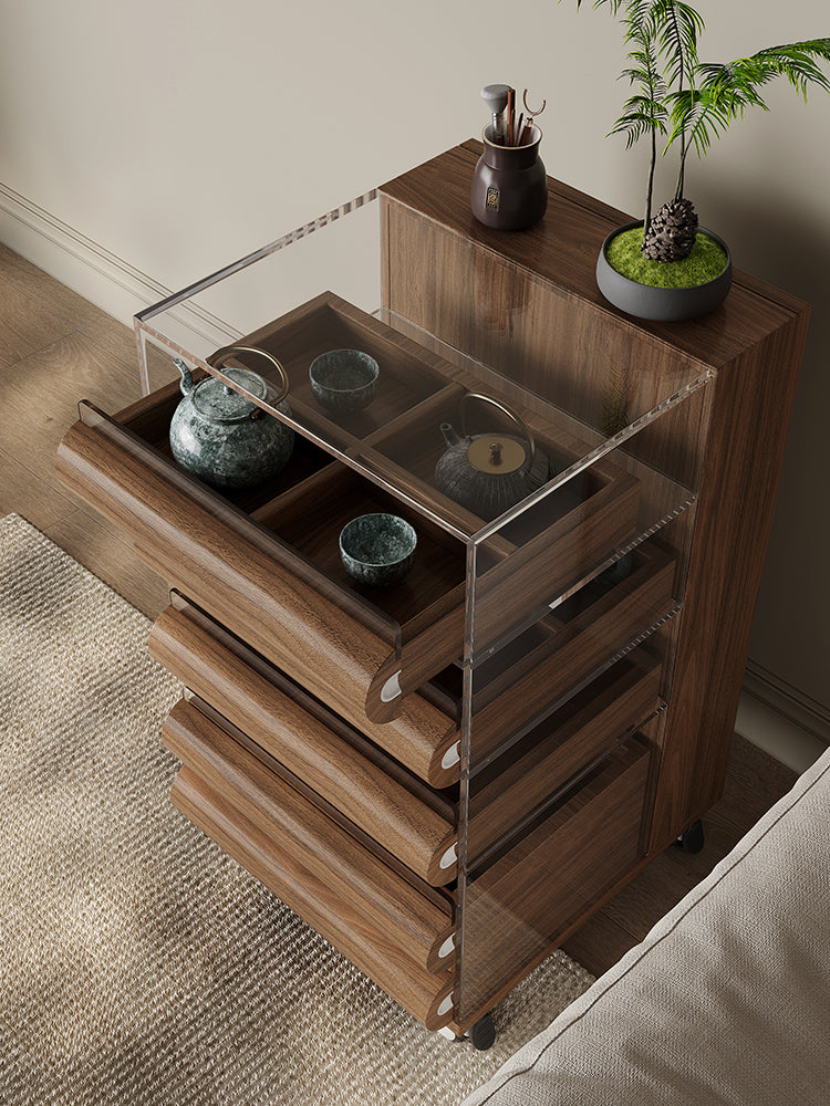 QUANMU Elowen Elegant Mobile Teatable Display Cabinet from QUANMU