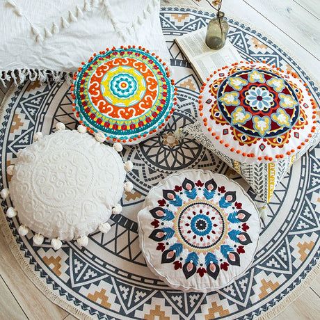 YOULI Amara Handmade Ethnic Round Pillow from YOULI