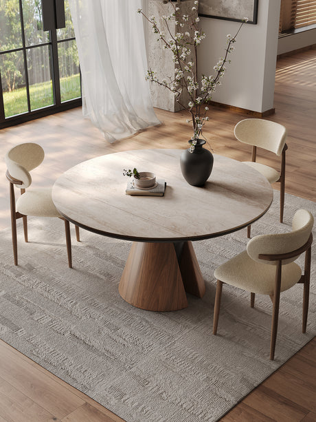 QUANMU Marcellus Elegant Solid Wood Round Table from QUANMU