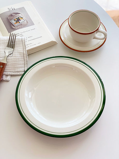 YASUKI Minja Retro Striped Ceramic Soup Bowl from YASUKI
