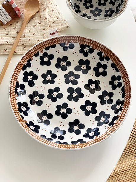 YASUKI Hiroshi Artistic Ink Blue Ceramic Bowl from YASUKI