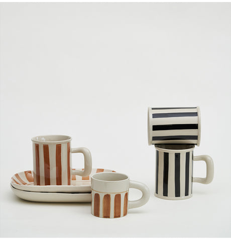 MOMO'S TALK Fabiana Unique Handcrafted Striped Coffee Cup from MOMO'S TALK