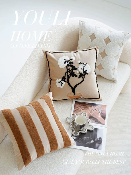 YOULI Beatrix Elegant Embroidered Velvet Pillow Sleeve from YOULI