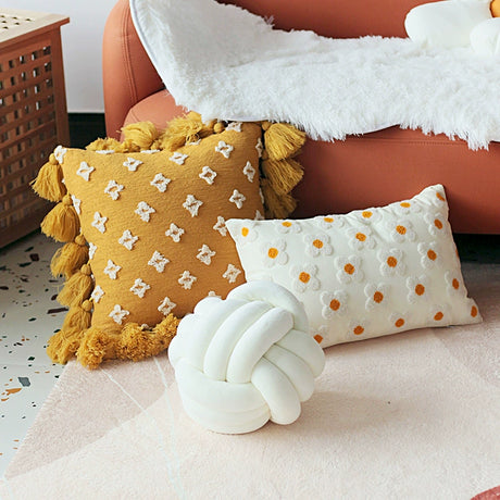 YOULI Cedric Plush Velvet Daisy Accent Pillow from YOULI