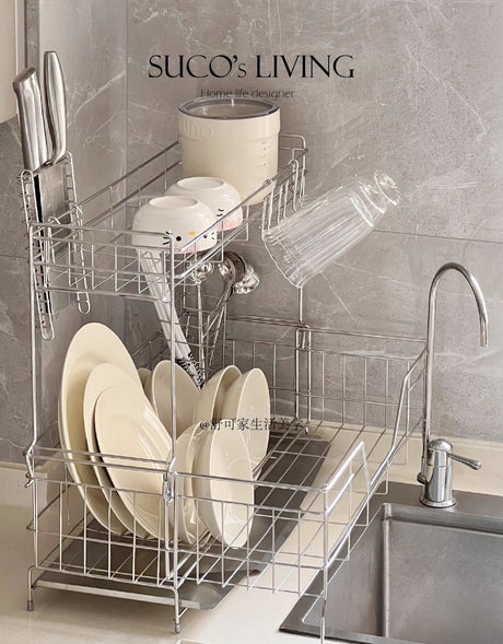 SUCO Haruki Space-Saving Stainless Steel Drying Rack from SUCO