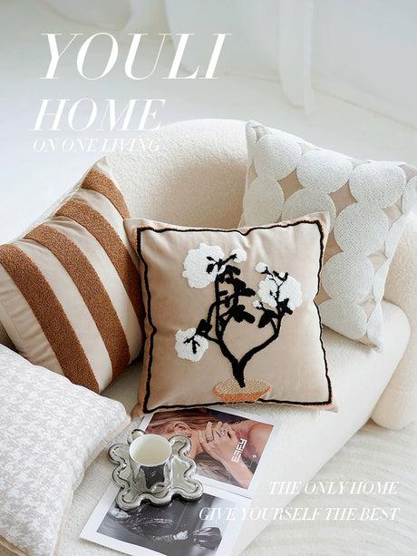 YOULI Beatrix Elegant Embroidered Velvet Pillow Sleeve from YOULI