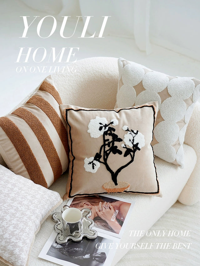 YOULI Beatrix Elegant Embroidered Velvet Pillow Sleeve from YOULI