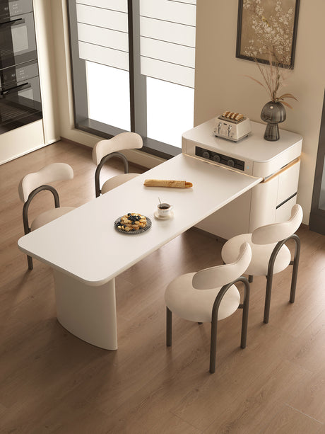 QUANMU Isadora Luxury Retractable Cream Restaurant Table from QUANMU