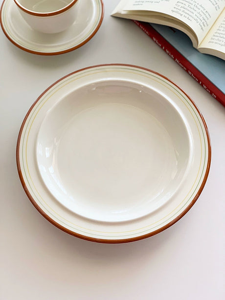 YASUKI Minja Retro Striped Ceramic Soup Bowl from YASUKI