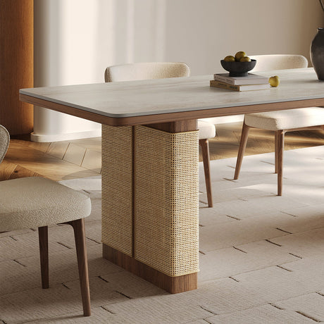 QUANMU Bromley Luxe Solid Wood Rectangular Dining Table from QUANMU