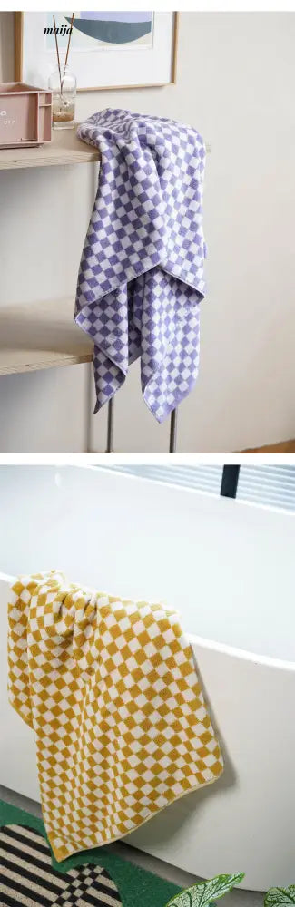 Checkerboard Cotton Towel from momo's talk