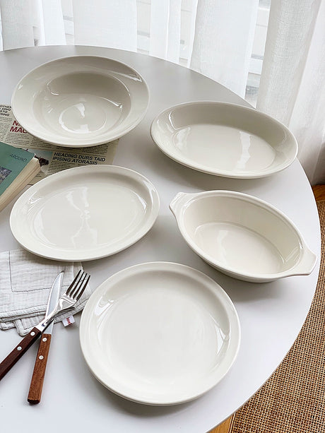 YASUKI Chenhao Minimalist INS Texture White Ceramic Bowl from YASUKI