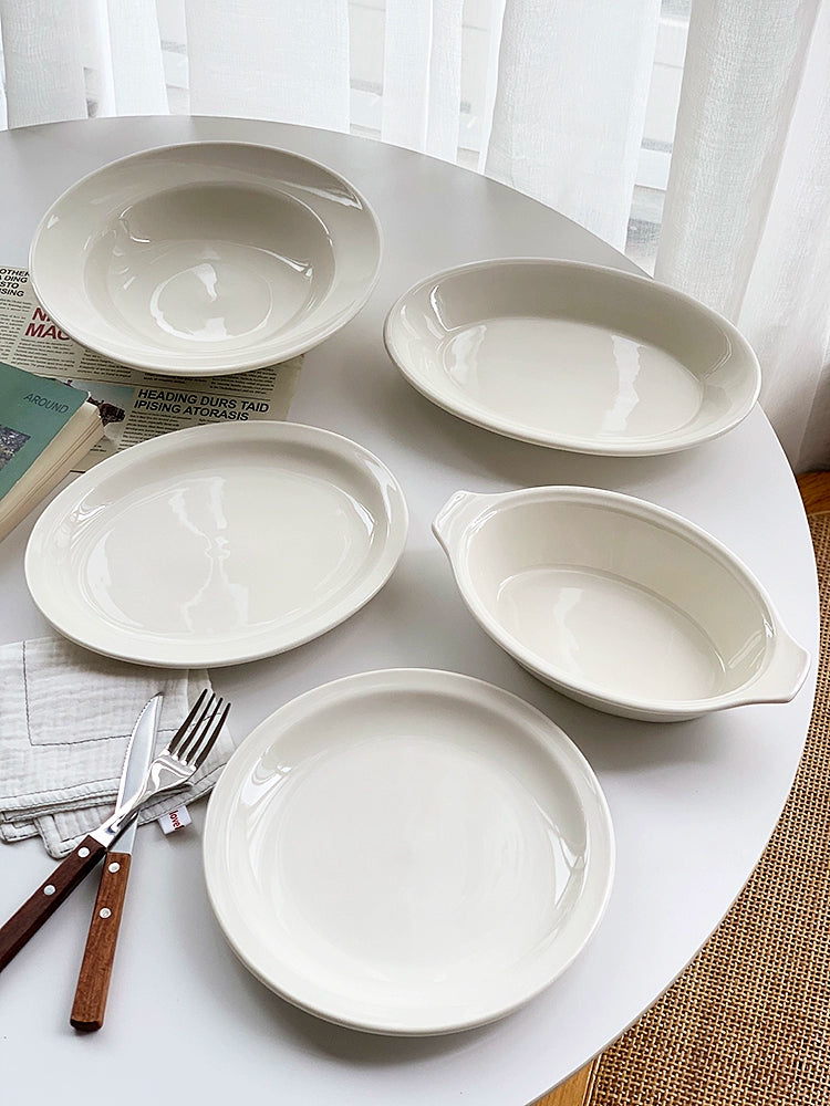 YASUKI Chenhao Minimalist INS Texture White Ceramic Bowl from YASUKI