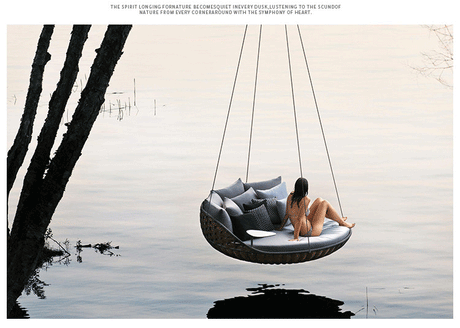 DIME GARDEN Elowen Cozy Stylish Hanging Basket Rocker from DIME GARDEN