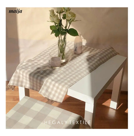 Latte Cotton Linen Tablecloth from Hegaly Textile