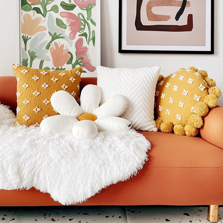 YOULI Cedric Plush Velvet Daisy Accent Pillow from YOULI