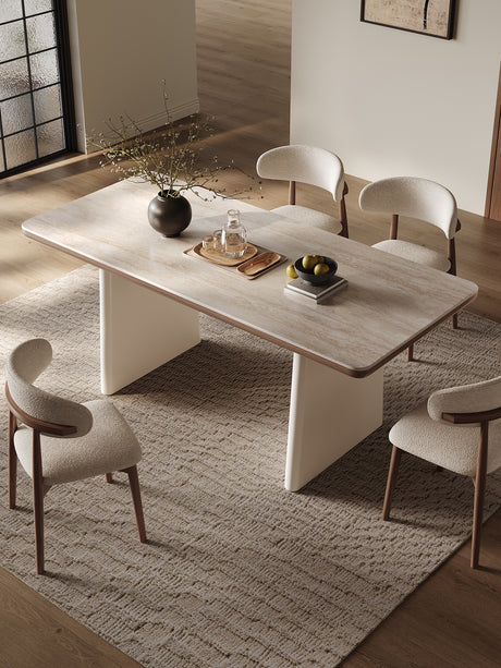 QUANMU Isadora High-End Light Cream Dining Table from QUANMU