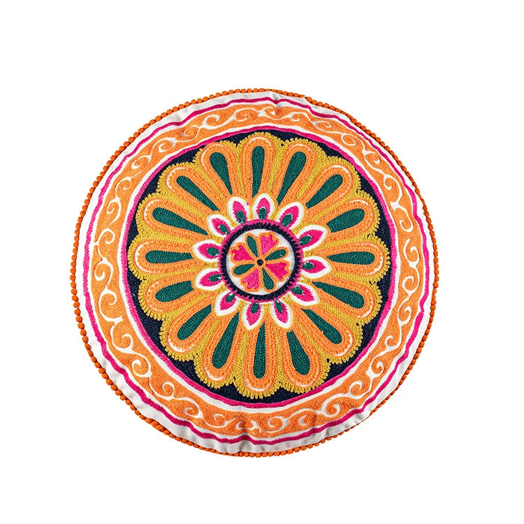 YOULI Amara Handmade Ethnic Round Pillow from YOULI
