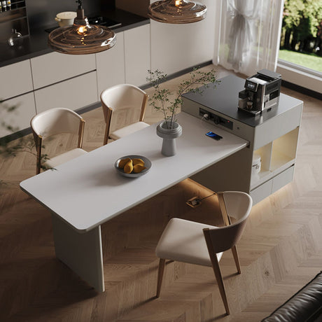 QUANMU Isolde Elegant Retractable Wabi-Sabi Dining Table from QUANMU