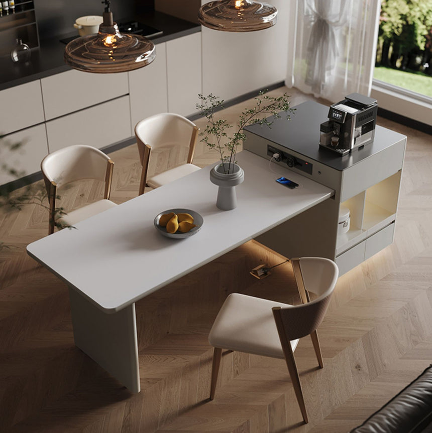 QUANMU Isolde Elegant Retractable Wabi-Sabi Dining Table from QUANMU