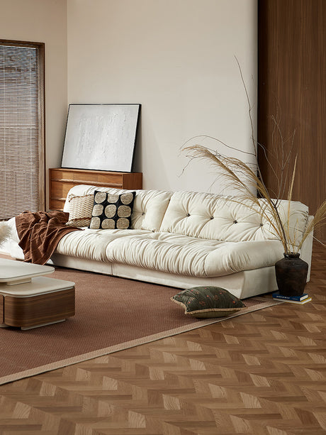 QUANMU Leandro Luxurious Cream Fabric Anti-Scratch Sofa from QUANMU