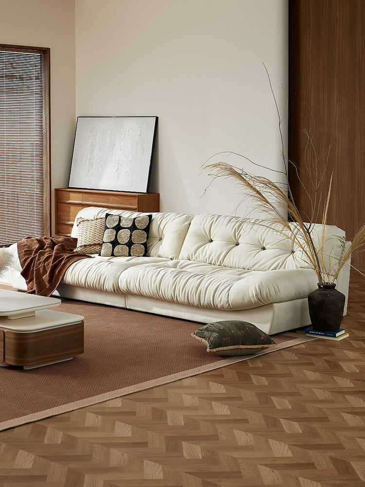 QUANMU Leandro Luxurious Cream Fabric Anti-Scratch Sofa from QUANMU