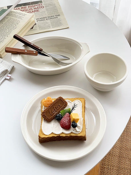 YASUKI Chenhao Minimalist INS Texture White Ceramic Bowl from YASUKI
