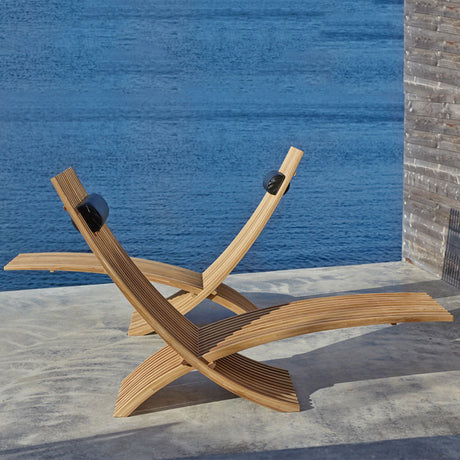 DIME GARDEN Elowen Anticorrosive Teak Outdoor Lounge Bed from DIME GARDEN