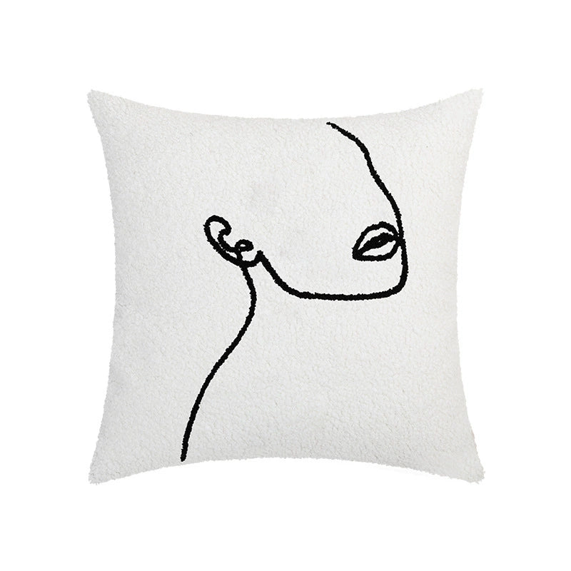 YOULI Oliver Artistic Cream Pillow Sleeve - Nordic Style Sofa Cushion from YOULI