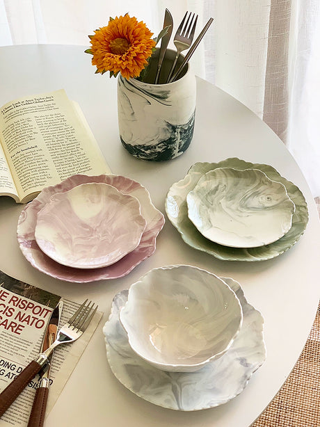 YASUKI Oliver Modern Marble Design Ceramic Date Bowl from YASUKI
