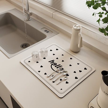 SUCO Marcellus Creamy Absorption Pad Kitchen Drain Mat from SUCO